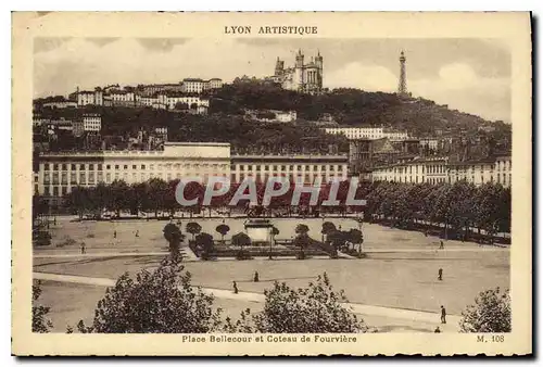 Ansichtskarte AK Lyon Artistique Place Bellecour et Coteau de Fourviere