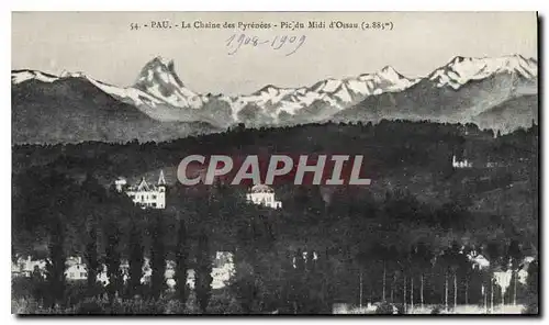 Cartes postales Pau La Chaine des Pyrenees Pic du Midi d'Ossau