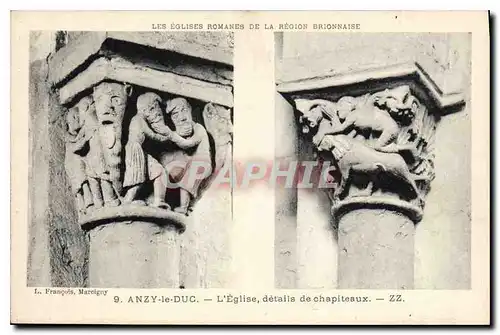 Cartes postales Anzy le Duc L'Eglise details de Chapiteaux