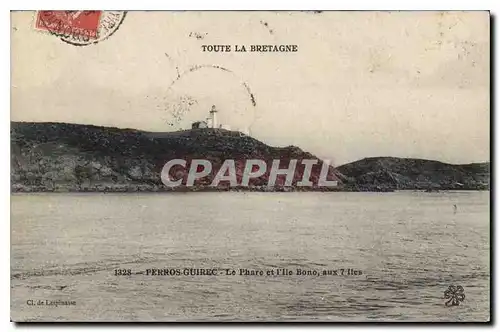 Cartes postales Perros Guirec Le Phare et l'Ile Bono