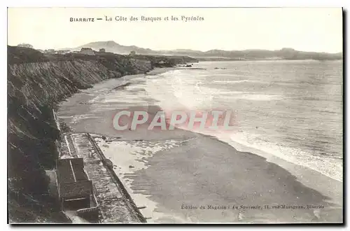 Cartes postales Biarritz La Cote des Basques et les Pyrenees