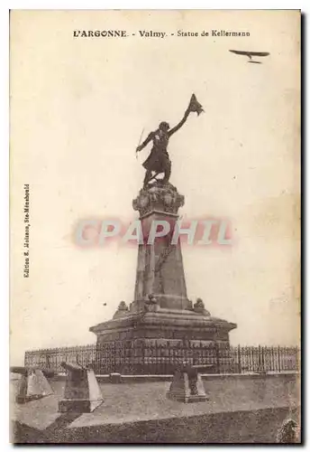 Cartes postales l'Argonne Valmy Statue de Kellermann Avion Aviation