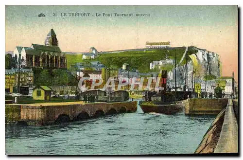 Cartes postales Le Treport Le Pont Tournaut Ouvert Bateaux