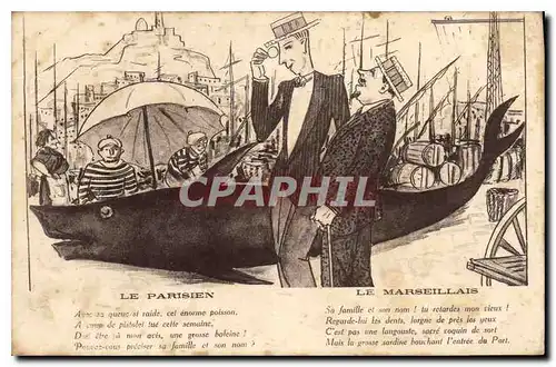 Cartes postales Le Parisien Le Marseillais