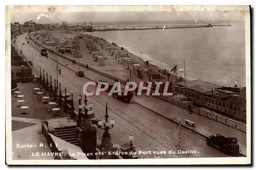 Cartes postales Le Havre La Plage et l'Entree du Port vues du Casino