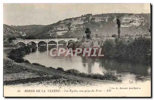 Cartes postales Bords de la Vezere Les Eyzies vue prise du Pont