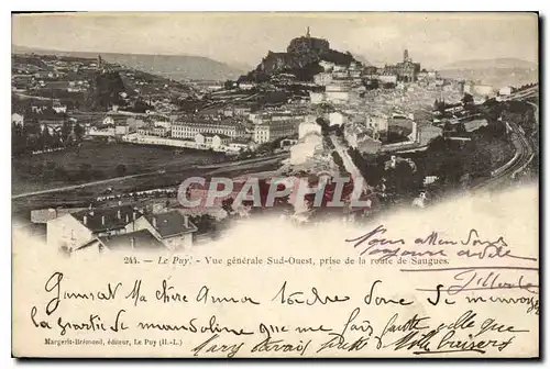 Cartes postales Le Puy Vue generale Sud Ouest prise de la route de Saugues