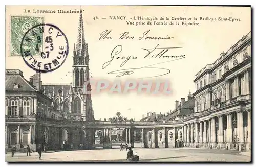 Ansichtskarte AK La Lorraine Illustree Nancy L'Hemicycle de la Carriere et la Basilique Saint Epvre