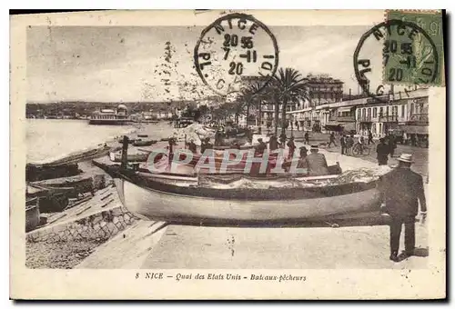 Cartes postales Nice Quai des Etais Unis Bateaux pecheurs