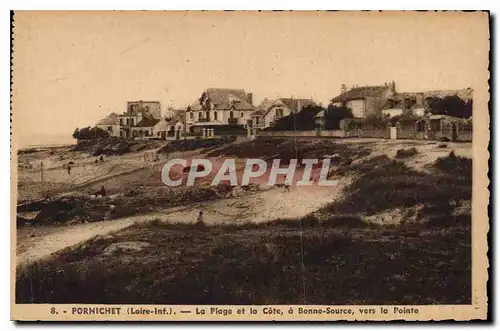 Cartes postales Pornichet Loire Inf La Plage et la Core a Bonne Source vers la Pointe