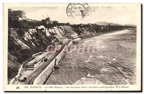 Cartes postales Biarritz La Cote Basque Les nouveaux bains nouveaux amenadements et la Rhune