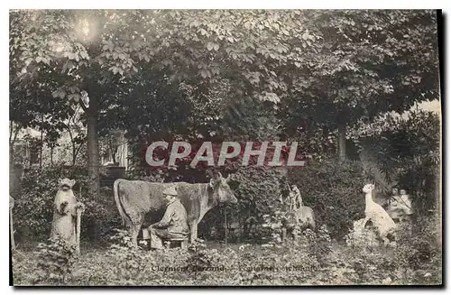 Ansichtskarte AK Clermont Ferrand Fontaine petrifiante Chevre Vache