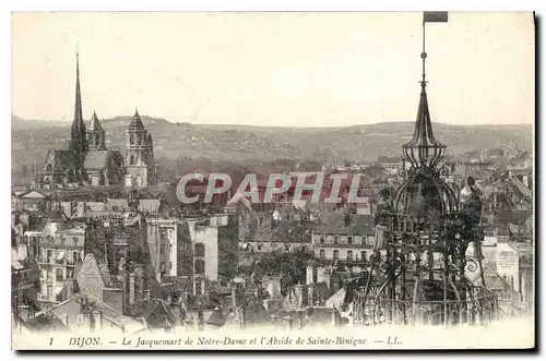 Cartes postales Dijon Le Jacquemart de Notre Dame et l'Abside de Sainte Benigne