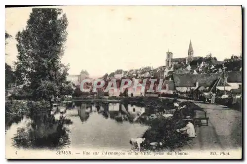 Ansichtskarte AK Semur Vue sur l'Armancon et la Ville prise du Viaduc