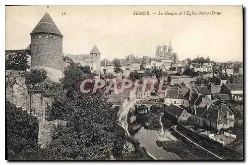 Ansichtskarte AK Semur Le Dijon et l'Eglise Notre Dame