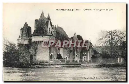 Cartes postales Environs de la Fleche Chateau de Bazouges vu du Loir