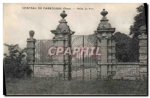 Cartes postales Chateau de Carrouges Orne Grille du Parc