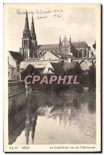 Cartes postales Sees La Cathedrale vue de l'Abreuvoir