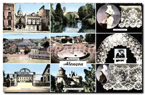 Cartes postales Alencon Maison natale de Ste Therese La cathedrale Caserne Lyautey Point d'Alencon