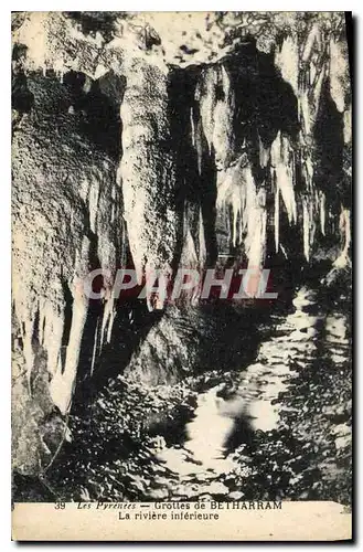 Cartes postales Les Pyrenees Grottes de Betharram La riviere interieure