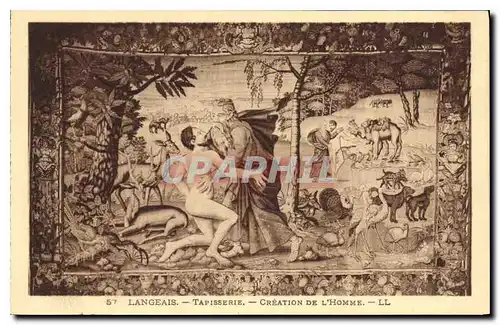 Cartes postales Langeais Tapisserie Creation de l'Homme