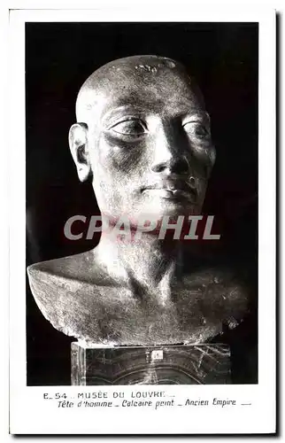 Cartes postales Musee du Louvre Tete d'homme Calcaire peint Ancien Empire