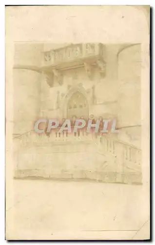 CARTE PHOTO Enfants sur un escalier