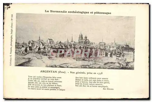 Cartes postales Argentan Orne Vue generale prise en 1778