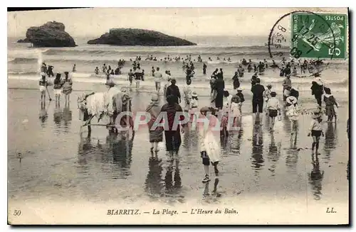 Cartes postales Biarritz La Plage LHeure du Bain