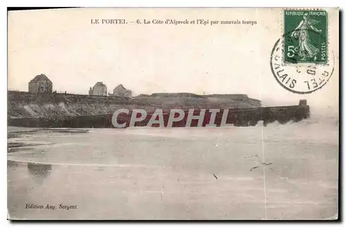 Cartes postales Le Portel La Cote d'Alpreck et l'Epi par mauvais temps