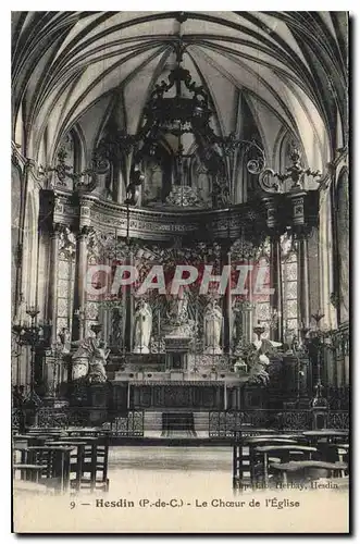 Cartes postales Hesdin P de C Le Choeur de l'Eglise