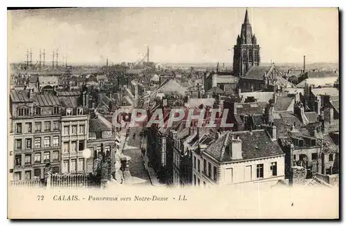 Cartes postales Calais Panorama vers Notre Dame