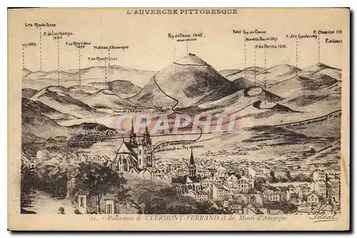 Cartes postales Panorama de Clermont Ferrand et des Monts d'Auvergne