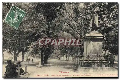 Cartes postales L'Ariege Foix La Statue Allee de Vilotte