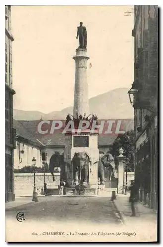 Ansichtskarte AK Chambery La Fontaine des Elephants de Boigne