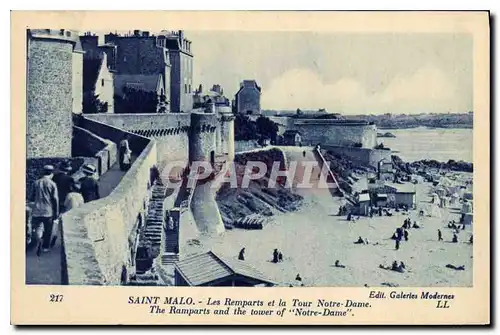 Ansichtskarte AK Saint Malo Les Remparts et la Tour Notre Dame