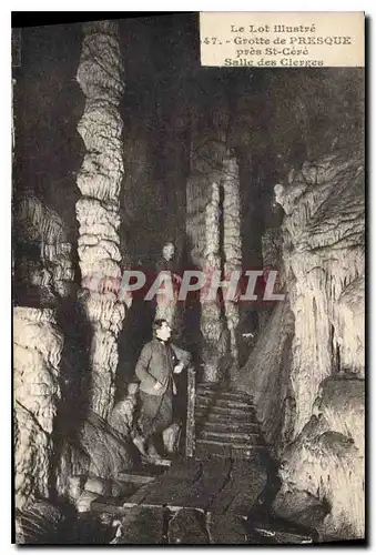Cartes postales Grotte de Presque pres St Cere Salle des Cierges