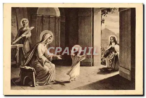 Ansichtskarte AK Ste Therese de l'Enfant Jesus jetant des fleurs sous les pas de l'Enfant Jesus