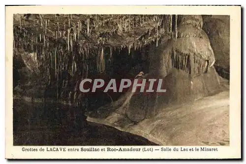 Cartes postales Grottes de Lacave entree Souillac et Roc Amadour Lot Salle du Lac et le Minaret