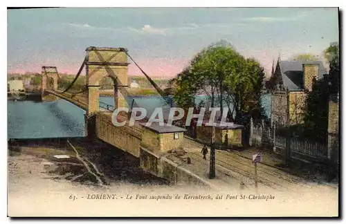 Cartes postales Lorient Le Pont suspendu de Kerentrech dit Pont St Christophe