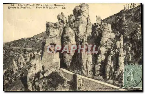 Cartes postales Les Gorges du Tarn Meyrueis Roches de Bouilleres Route de la Malene