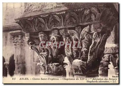 Cartes postales Arles Cloitre Saint Trophime Chapiteaux du XII Adoration des Bergers