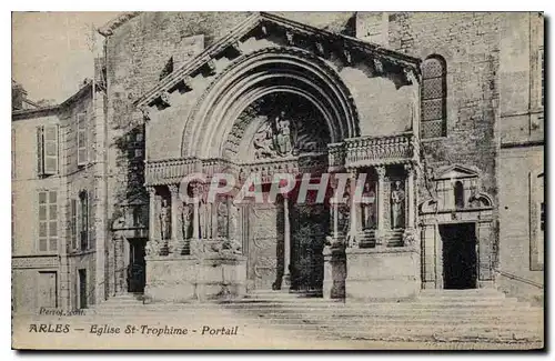 Ansichtskarte AK Arles Eglise St Trophime Portail