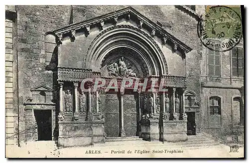 Ansichtskarte AK Arles Portail de l'Eglise Saint Trophime