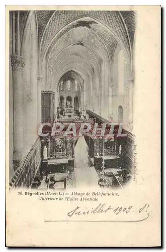 Cartes postales Begrolles M et L Abbaye de Bellefontaine Interieur de l'Eglise Abbatiale