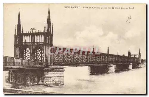 Cartes postales Strasbourg Pont du Chemin de fer sur le Rhin pres de Kehl