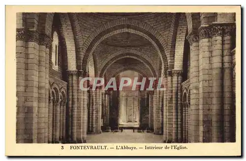 Cartes postales Fontevrault L'Abbaye Interieur de l'Eglise