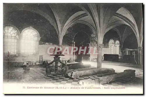 Cartes postales Environs de Saumur M et L Abbaye de Fontevrault Salle Capitulaire