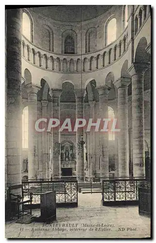 Cartes postales Fontevrault Maine et Loire Ancienne Abbaye Interieur de l'Eglise