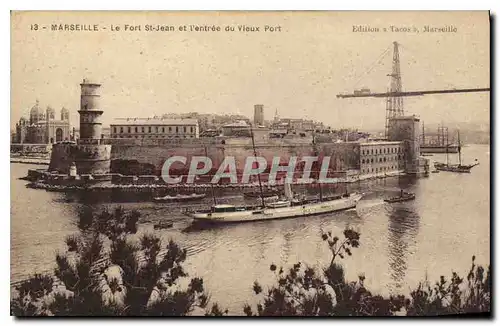 Ansichtskarte AK Marseilles Le Fort St Jean et l'Entree du Vieux Port